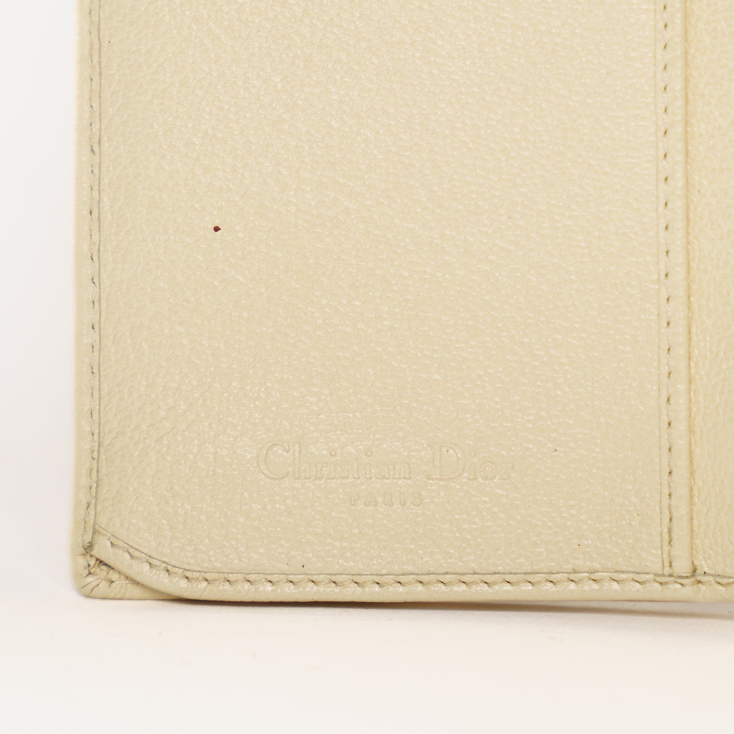Christian Dior Saddle Wallet in Cream Leather