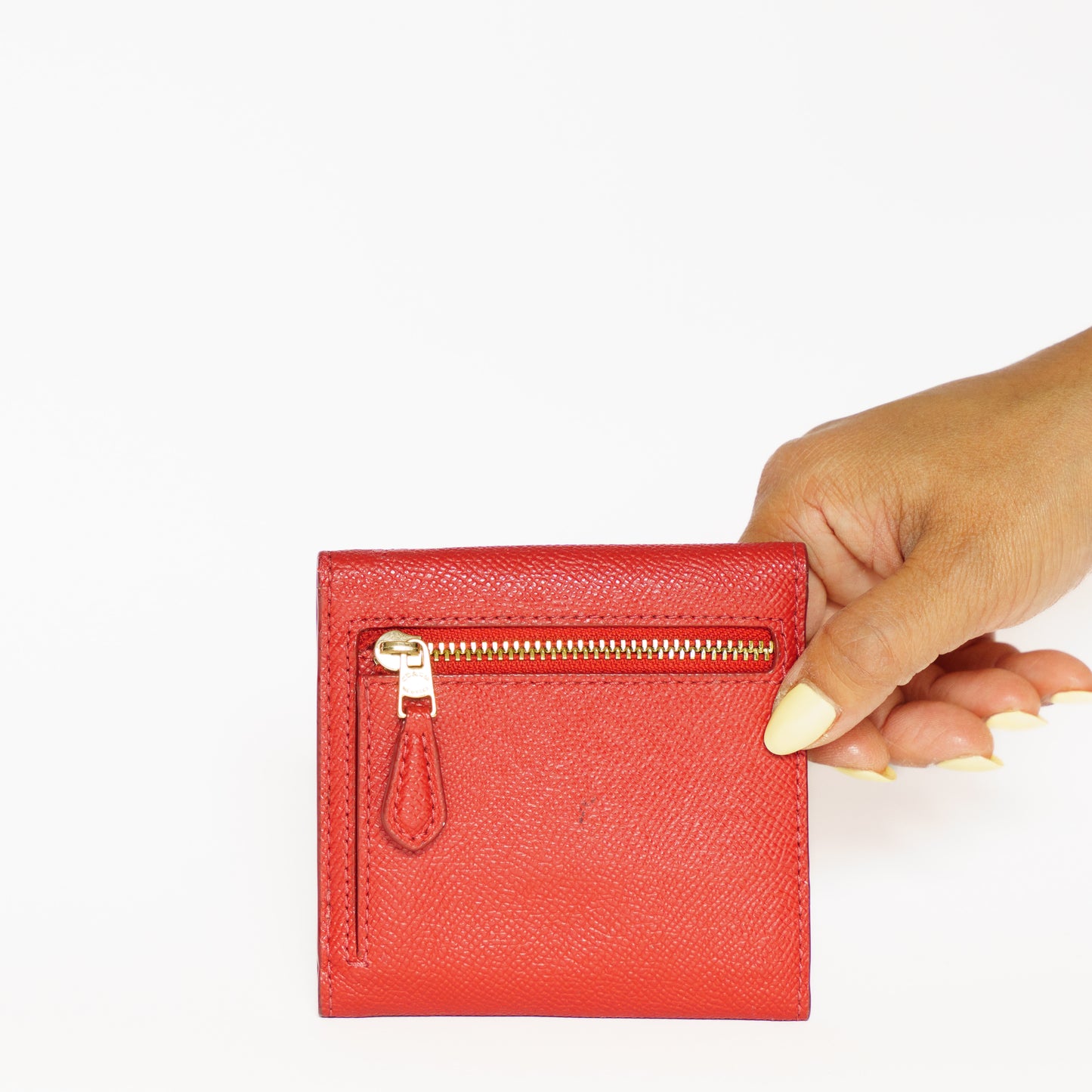 Coach Trifold Wallet in Red Saffiano Leather with Gold Hardware 110925B305
