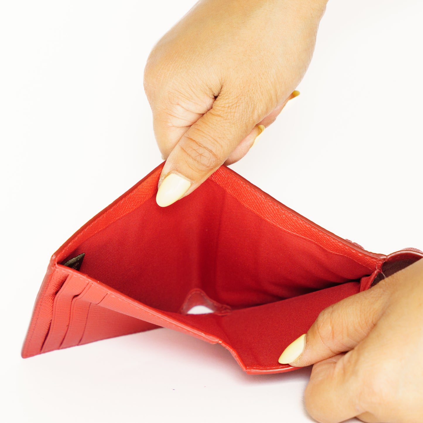 Coach Trifold Wallet in Red Saffiano Leather with Gold Hardware 110925B305