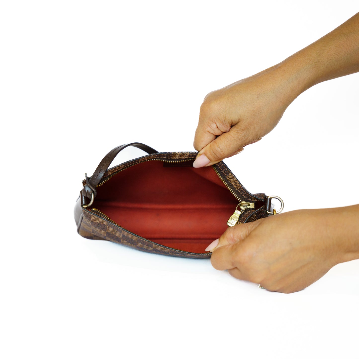 Louis Vuitton 2002 Navona Pochette in Damier Ebene Canvas FL1012