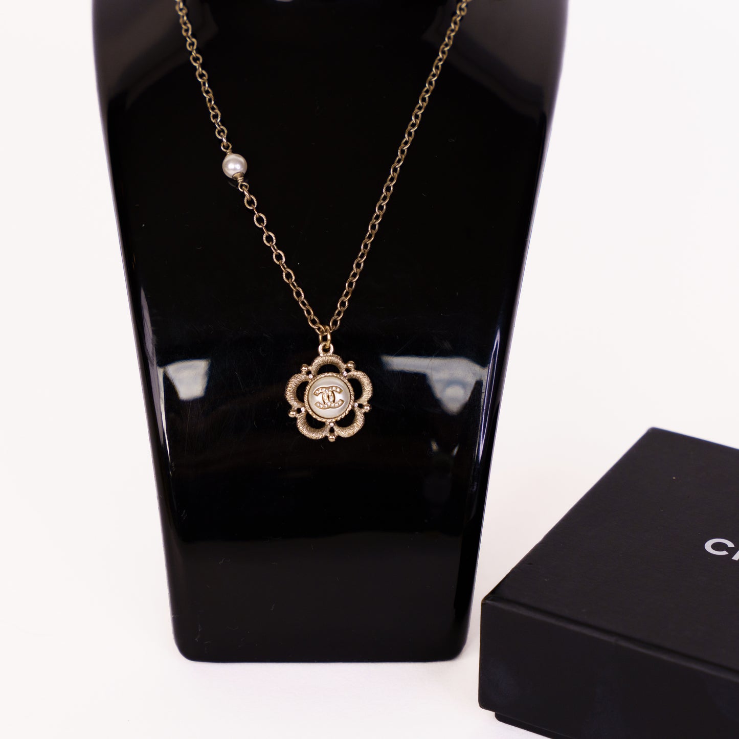 Chanel Camellia Pearl Pendant Necklace