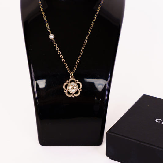 Chanel Camellia Pearl Pendant Necklace
