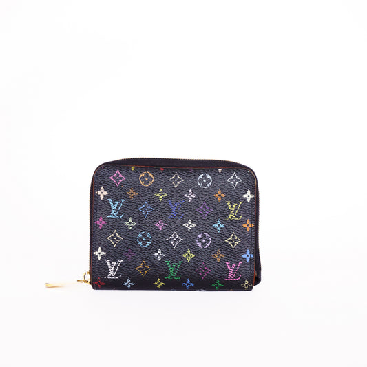 Louis Vuitton Black Multicolor Zippy Coin Purse Takashi Murakami 030626A238
