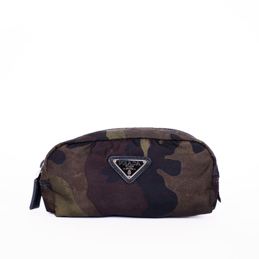 Prada Khaki Small Makeup Pouch