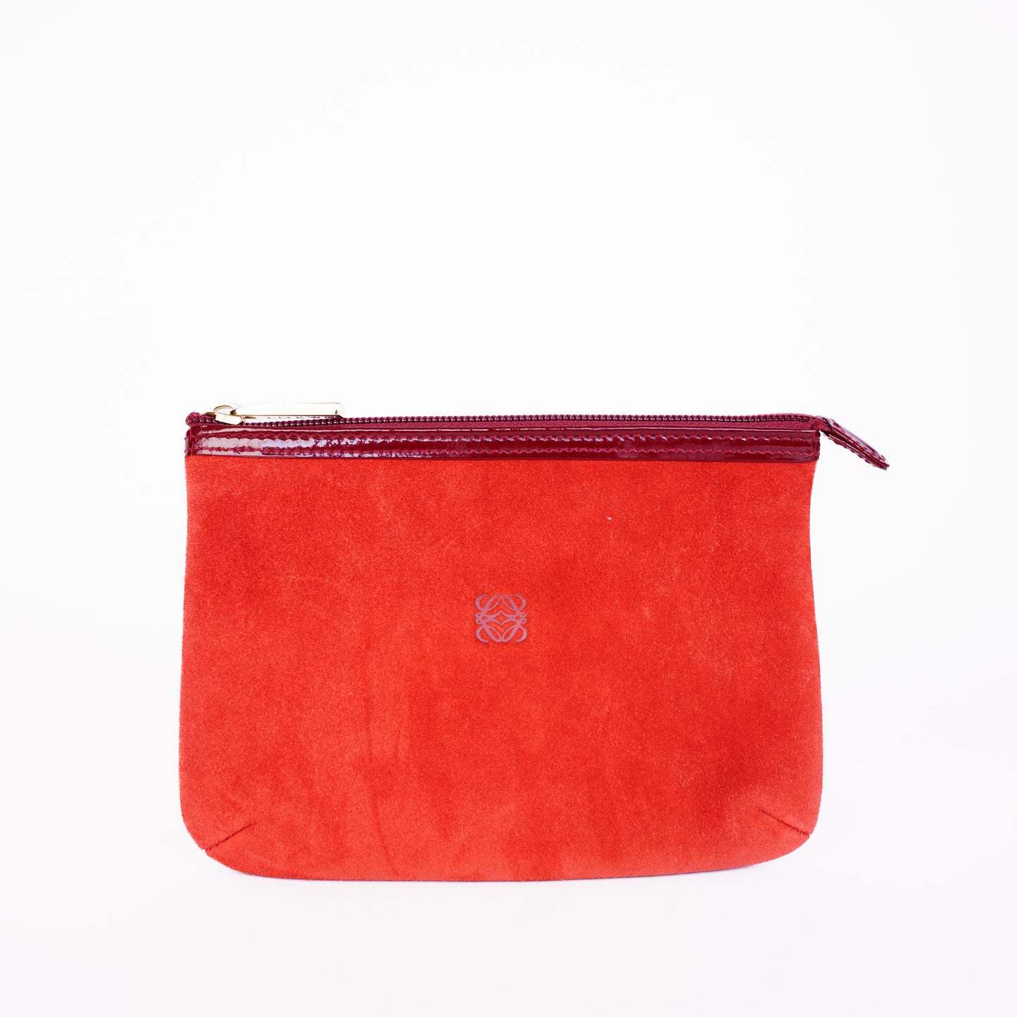 Loewe Suede Orange Cosmetic Pouch 021224B323