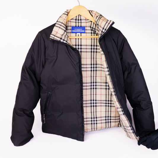 Burberry Black Puffy Coact Jacket Size 8-10 UK
