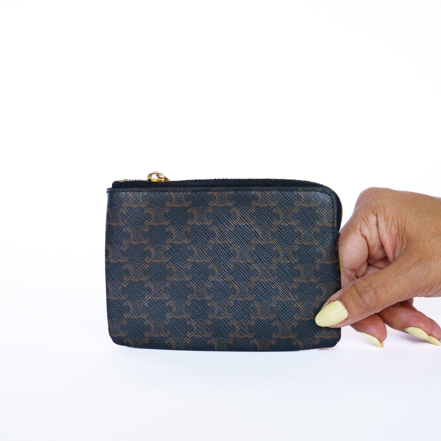 Celine Triomphe Coin Card Zippered Pouch