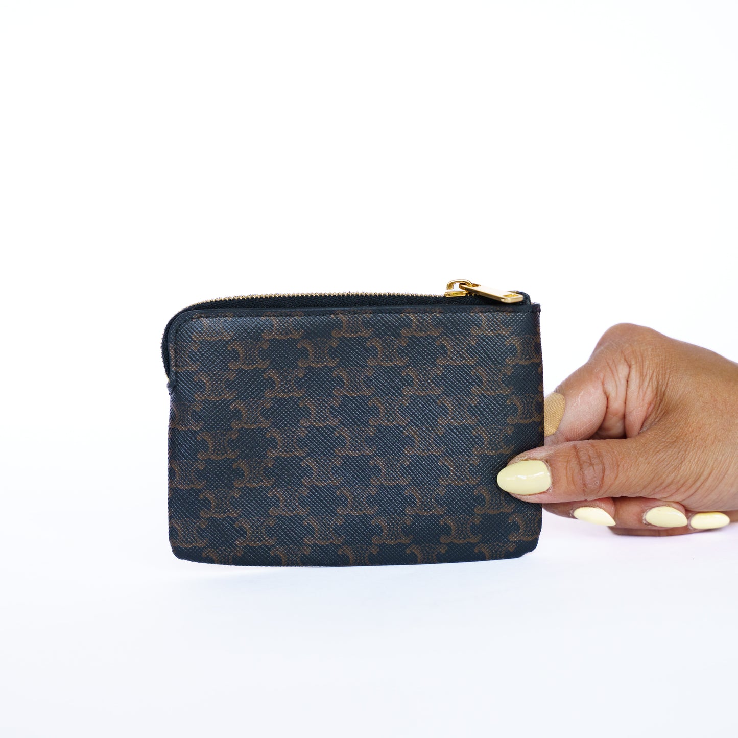 Celine Triomphe Coin Card Zippered Pouch