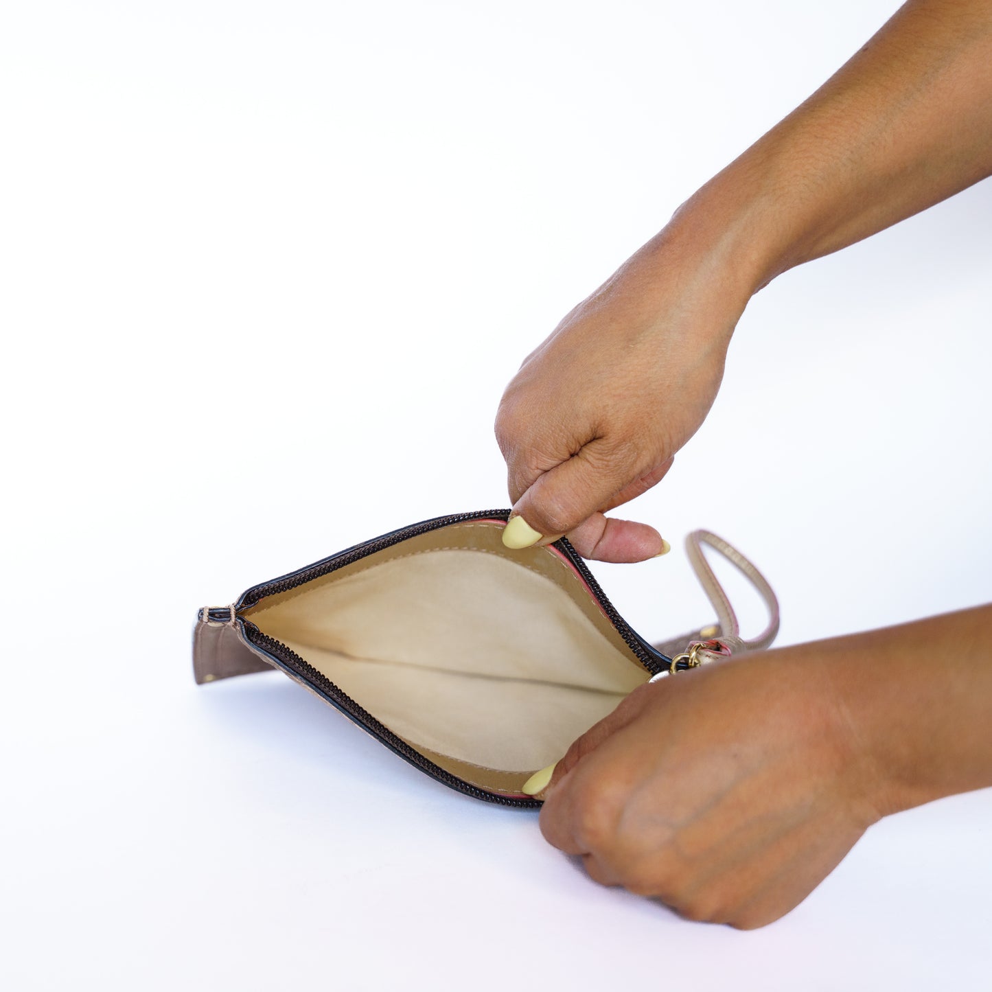 Loewe Anagram Logo Suede Wristlet Clutch