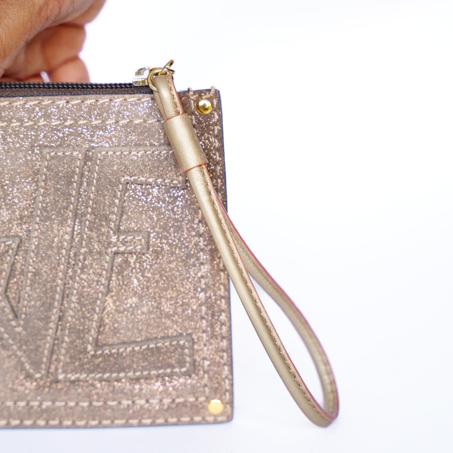 Loewe Anagram Logo Suede Wristlet Clutch