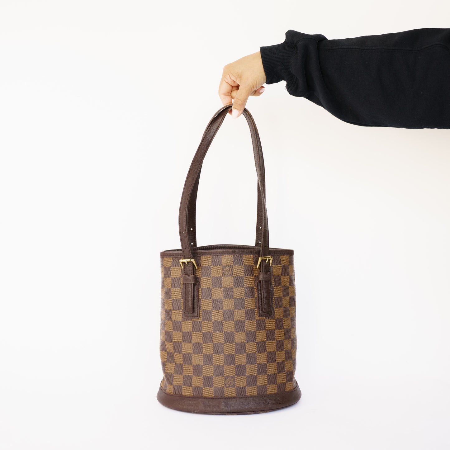 Louis Vuitton Bucket PM Bag in Damier Ebene 050526A12