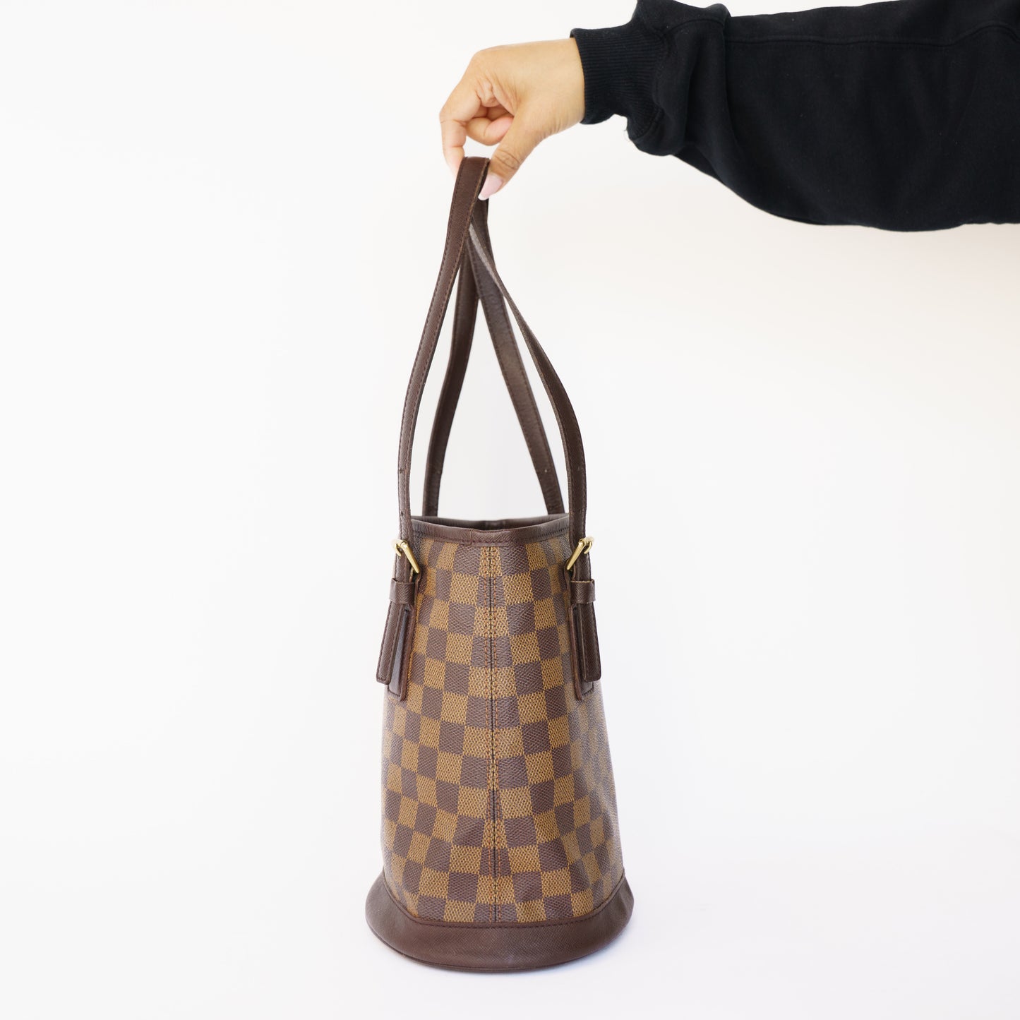 Louis Vuitton Bucket PM Bag in Damier Ebene 050526A12