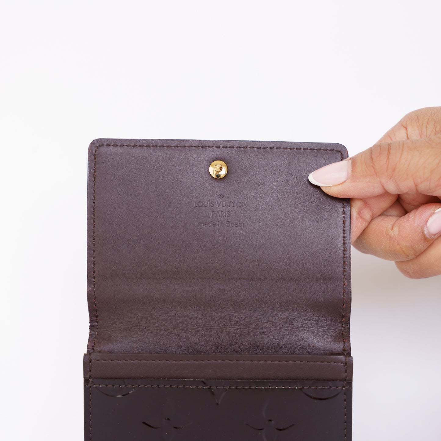 Louis Vuitton Business Card Holder in Vernis Amarante 050526A10