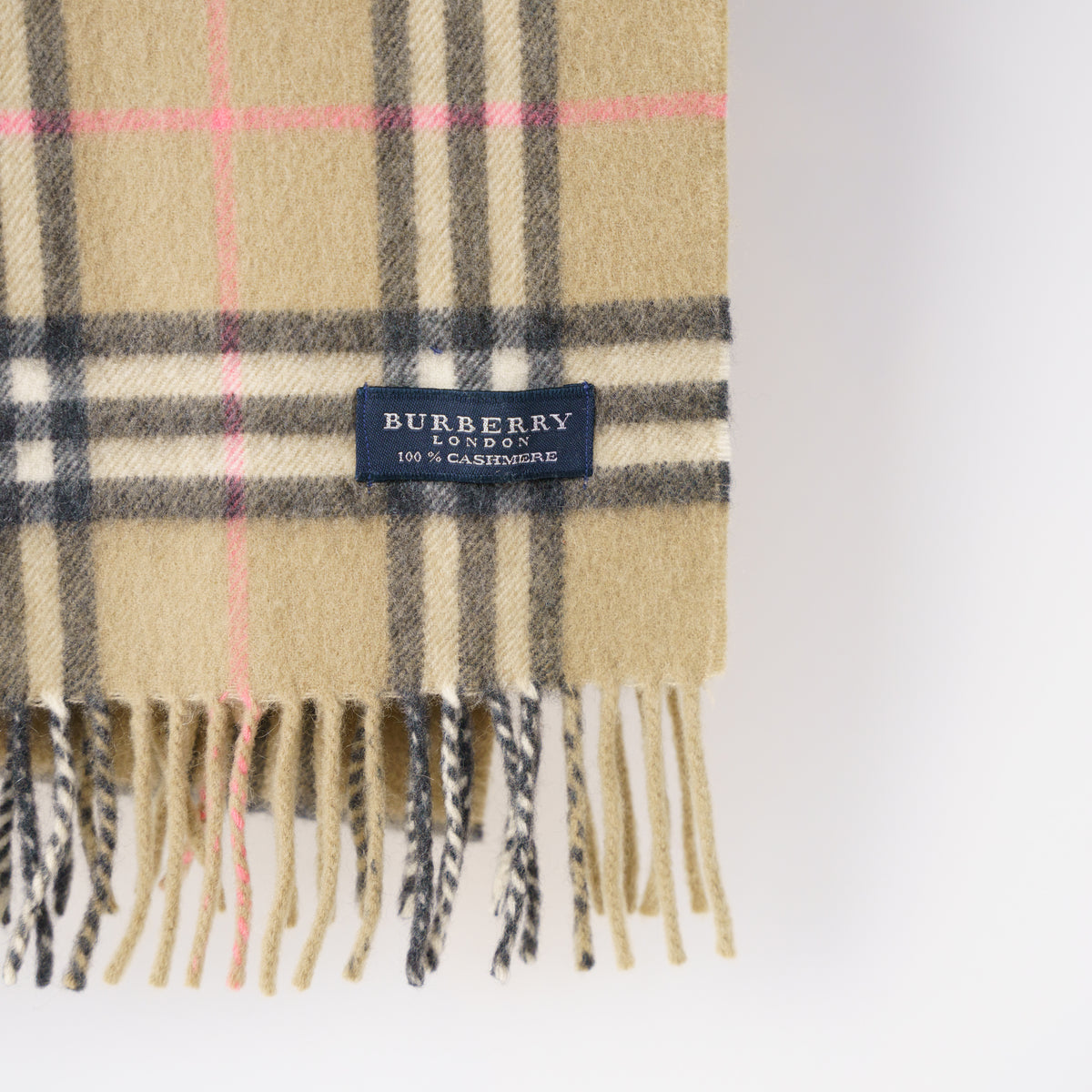 Burberry Cashmere Beige Check Scarf 050226X35