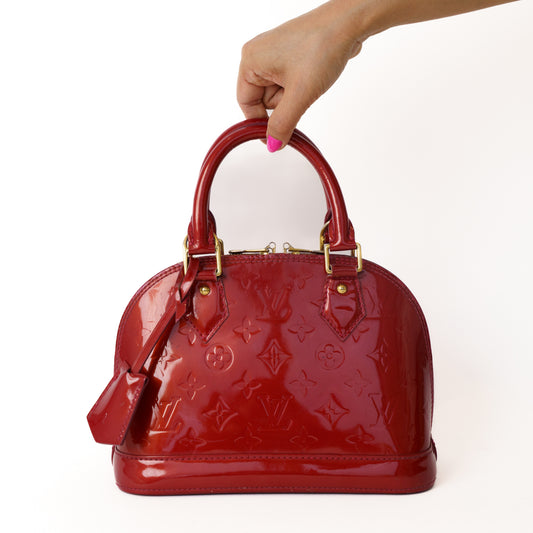 Louis Vuitton Alma BB in Cherry Red Vernis MI1193 060226B04