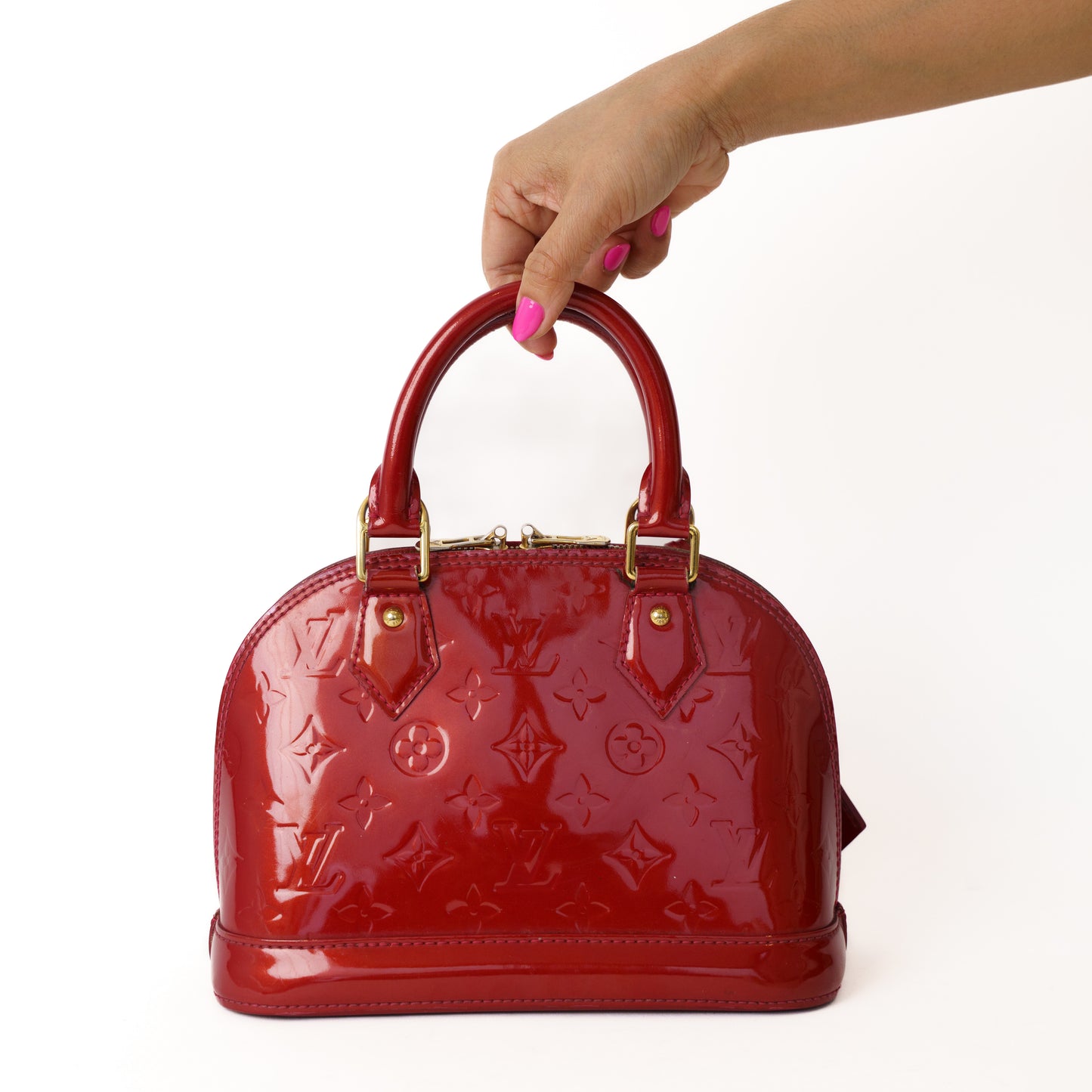 Louis Vuitton Alma BB in Cherry Red Vernis MI1193 060226B04