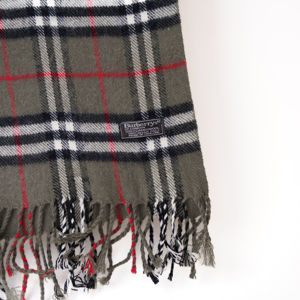 Burberry Lambswool Dark Grey Check Scarf 050226X34