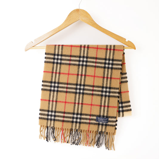 Burberry Scarf Beige Check 100% Cashmere 050226C20