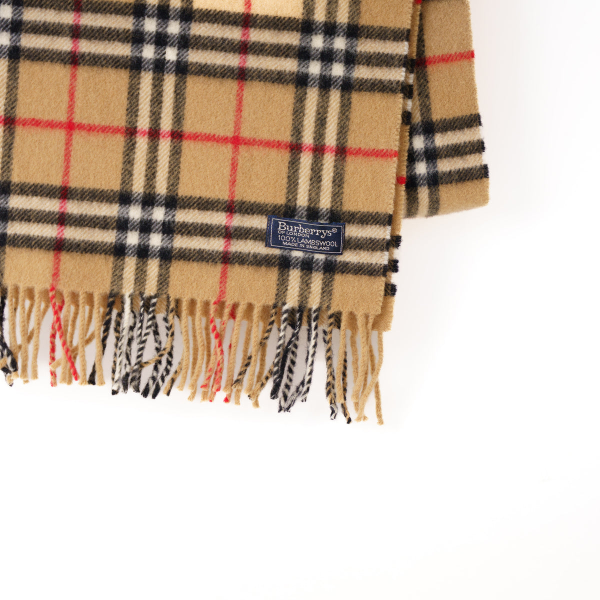 Burberry Scarf Beige Check 100% Cashmere 050226C20