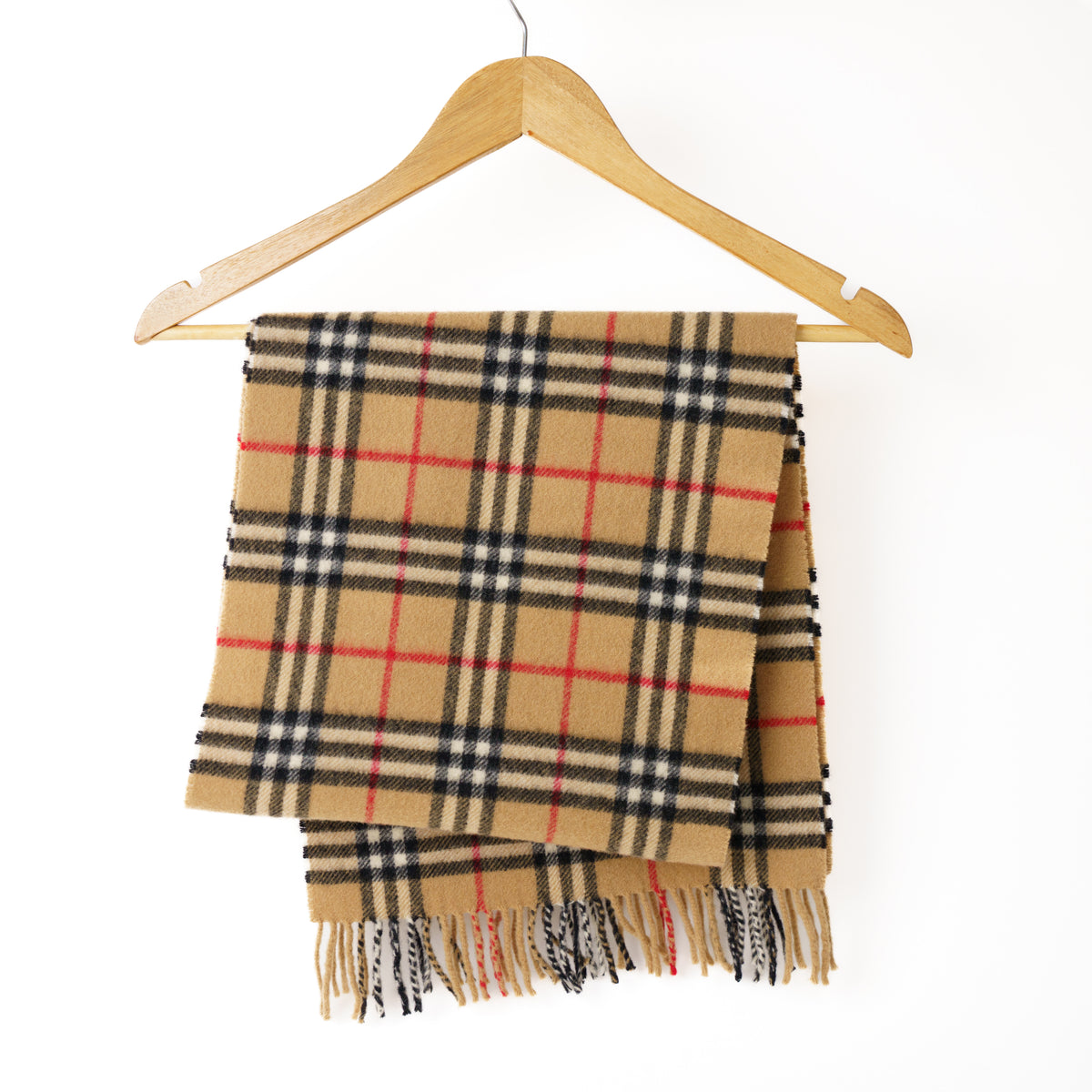 Burberry Scarf Beige Check 100% Cashmere 050226C20