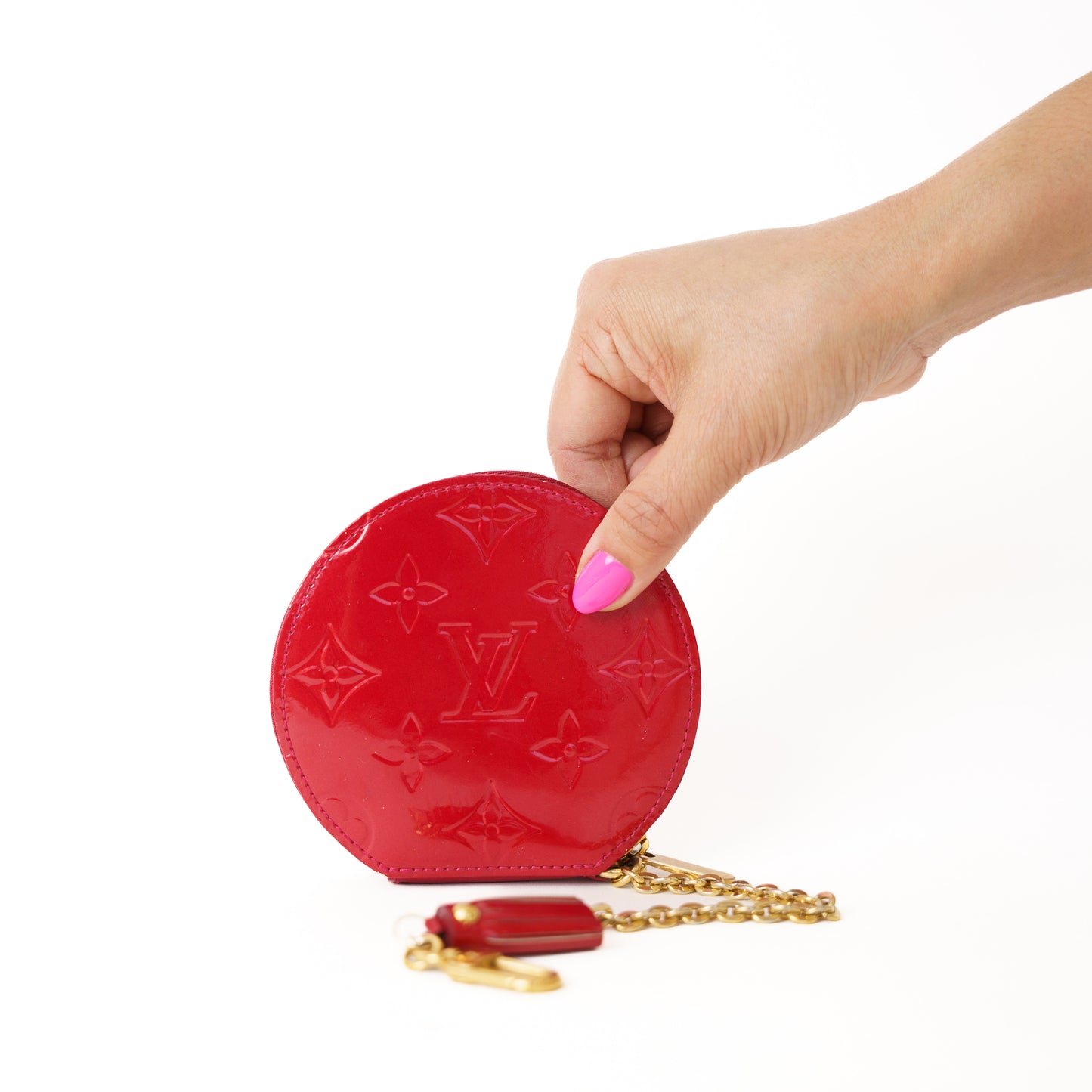 Louis Vuitton Porte Monnaie Chapeau Coin Purse in Pomme d’Amour Red Vernis 050226C63