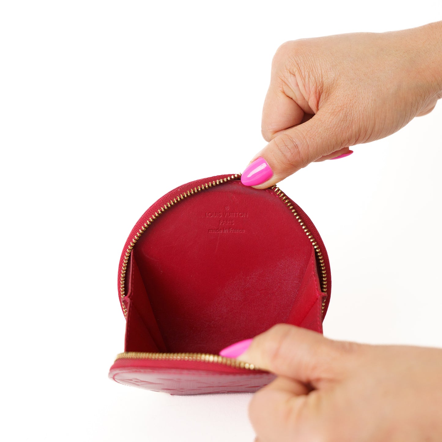 Louis Vuitton Porte Monnaie Chapeau Coin Purse in Pomme d’Amour Red Vernis 050226C63