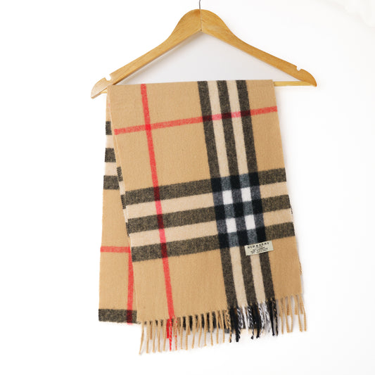 Burberry Cashmere Beige Check Scarf 050226A22