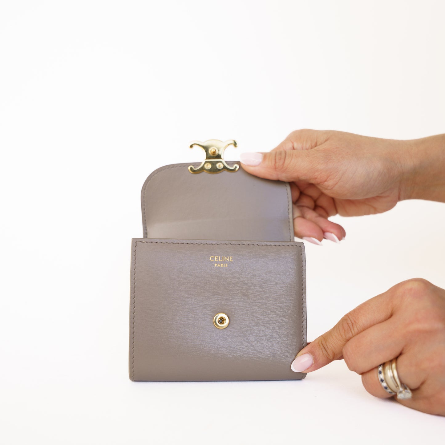 Celine Wallet with Coin in Pebble Shiny Calfskin  050326B12
