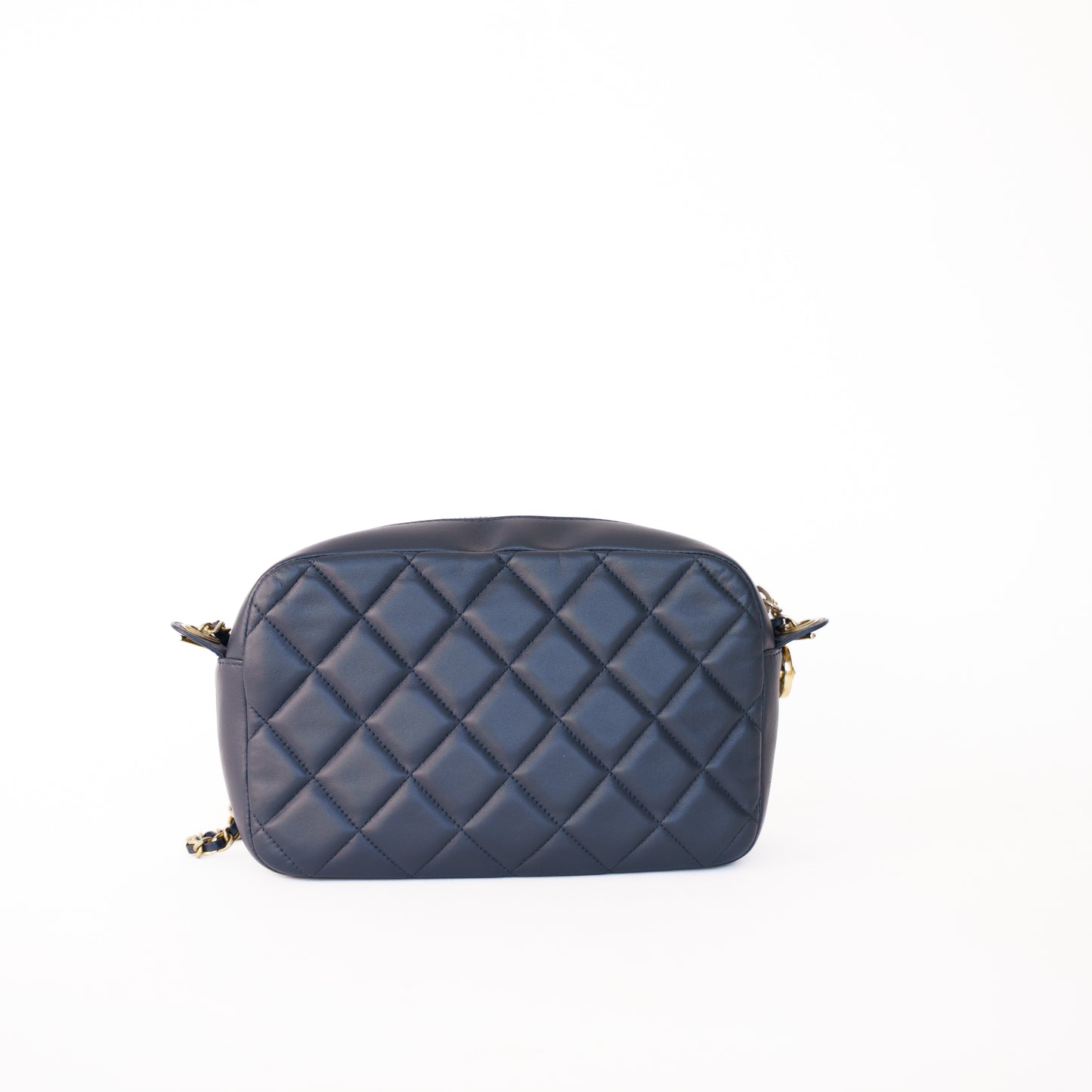 Chanel Quilted Lambskin Camera Bag in Navy 050326B03