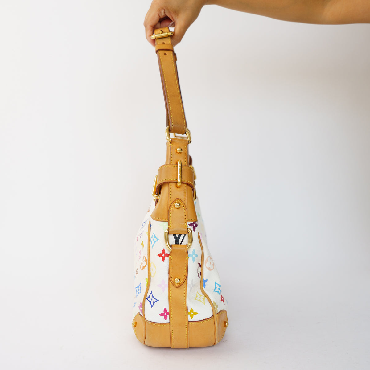 Louis Vuitton  Greta Hobo Bag in White Multicolor Monogram 061026A10