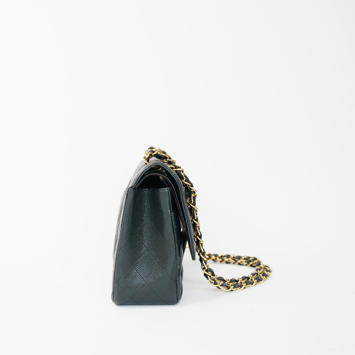 Chanel Classic Jumbo Flap in Black Caviar Leather in Gold Hardware 061026A07