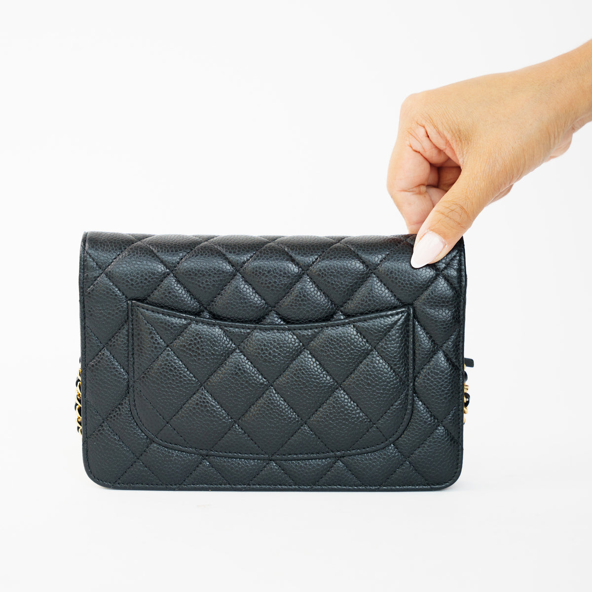 Chanel Wallet on Chain WOC in Black Caviar Leather with Gold Hardware 061026A09