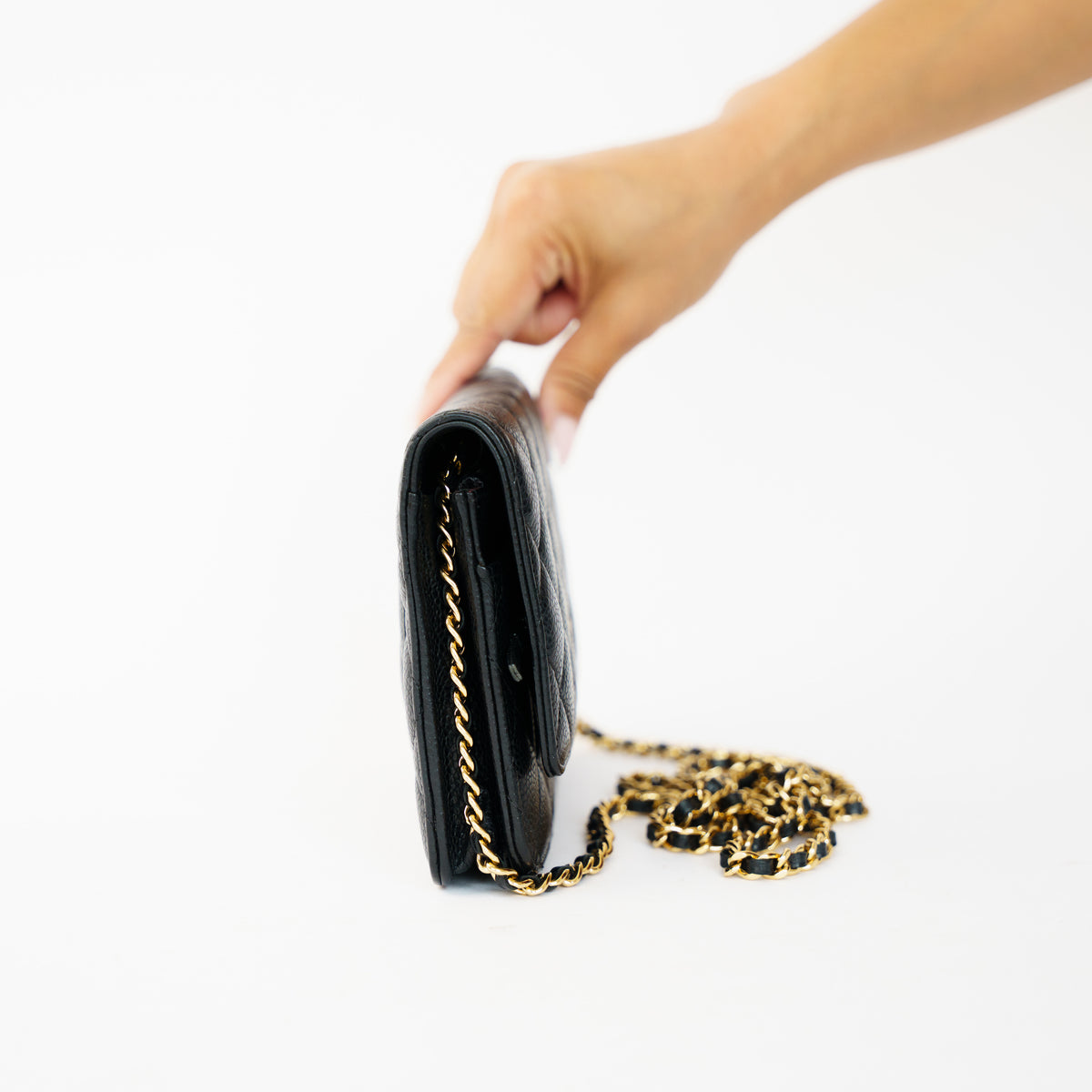 Chanel Wallet on Chain WOC in Black Caviar Leather with Gold Hardware 061026A09
