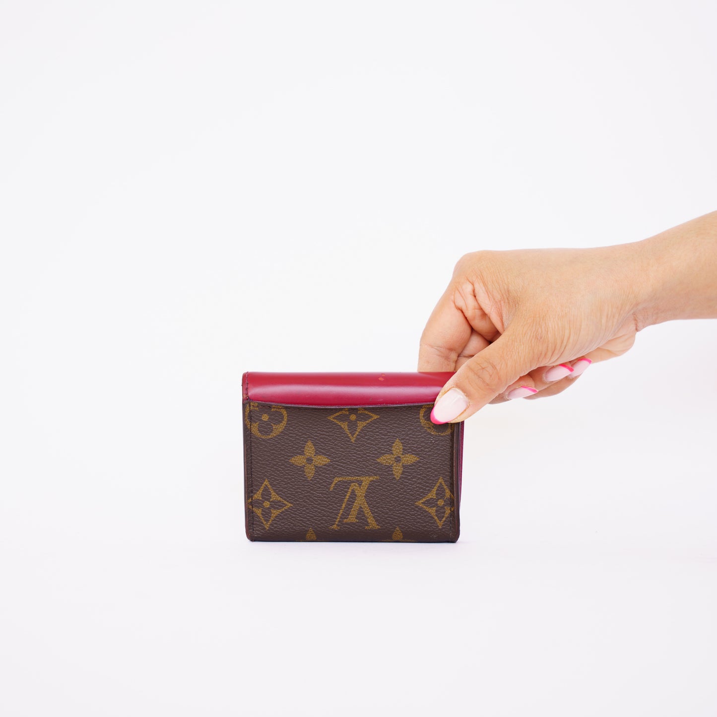 Louis Vuitton Zoe Wallet in Monogram with Fuschia Leather M. Initial