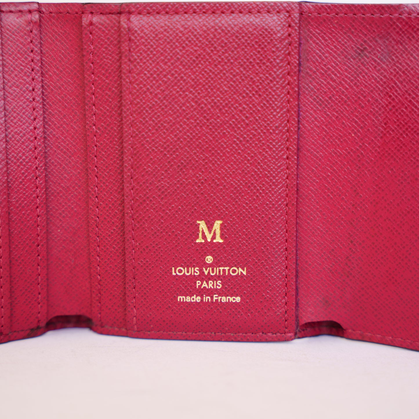 Louis Vuitton Zoe Wallet in Monogram with Fuschia Leather M. Initial