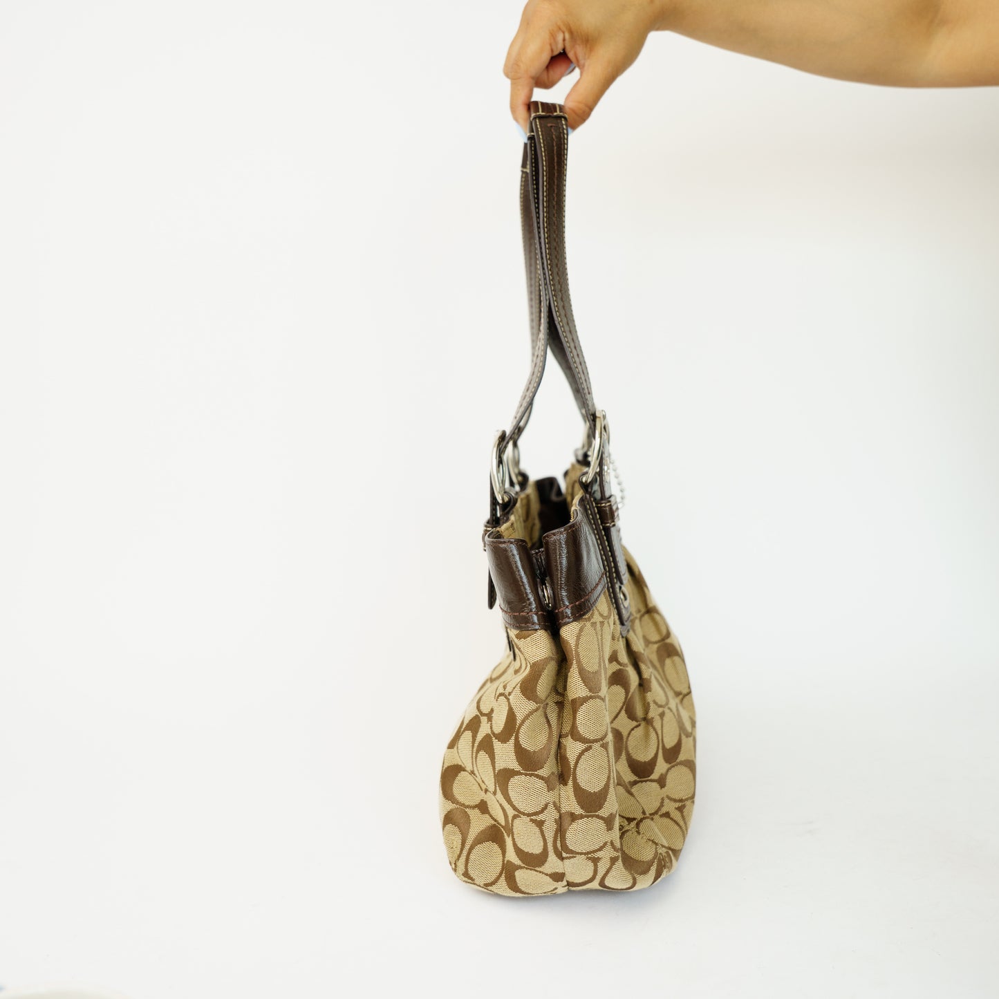 Coach Vintage Soho Pleated in Brown Signature Canvas 090626G03