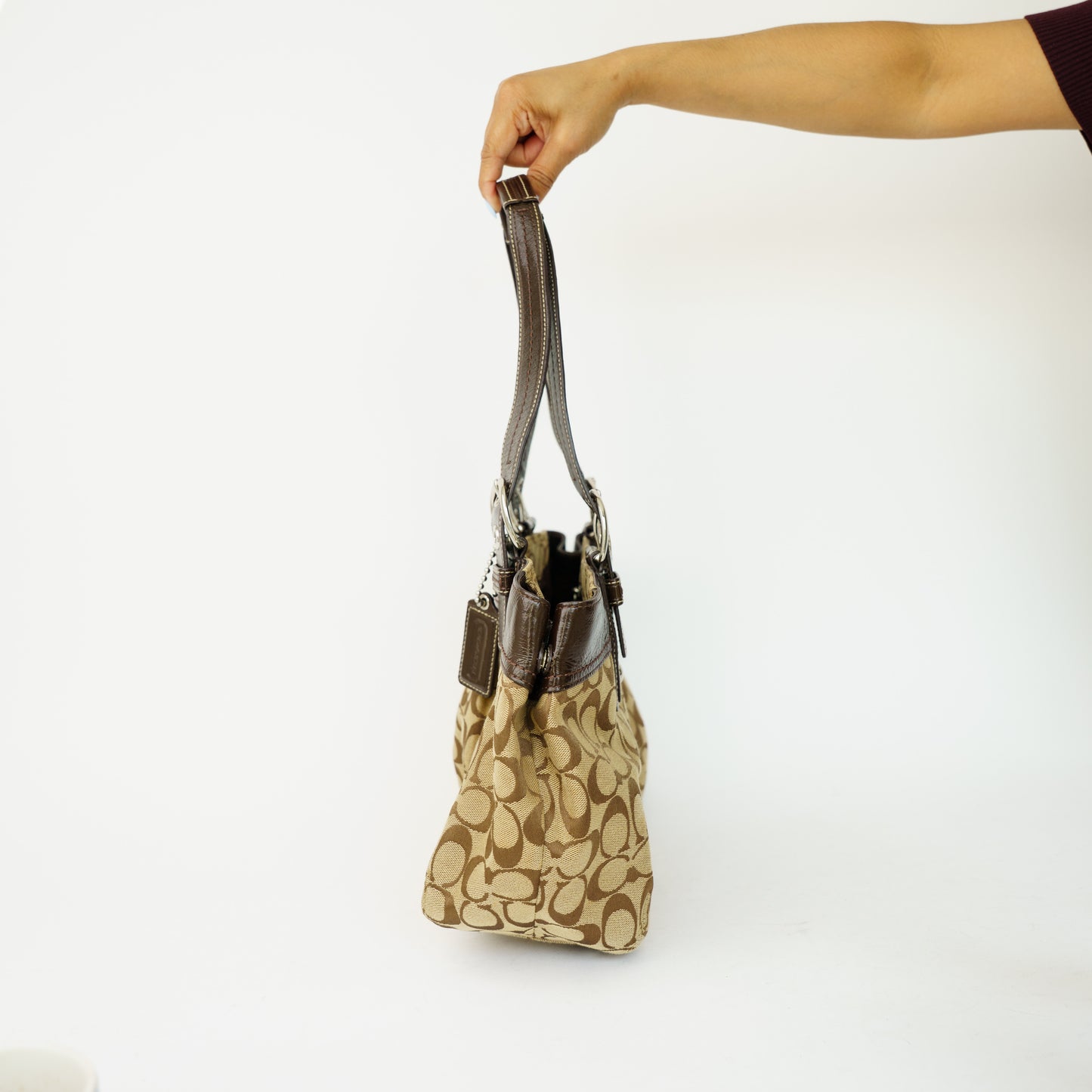 Coach Vintage Soho Pleated in Brown Signature Canvas 090626G03