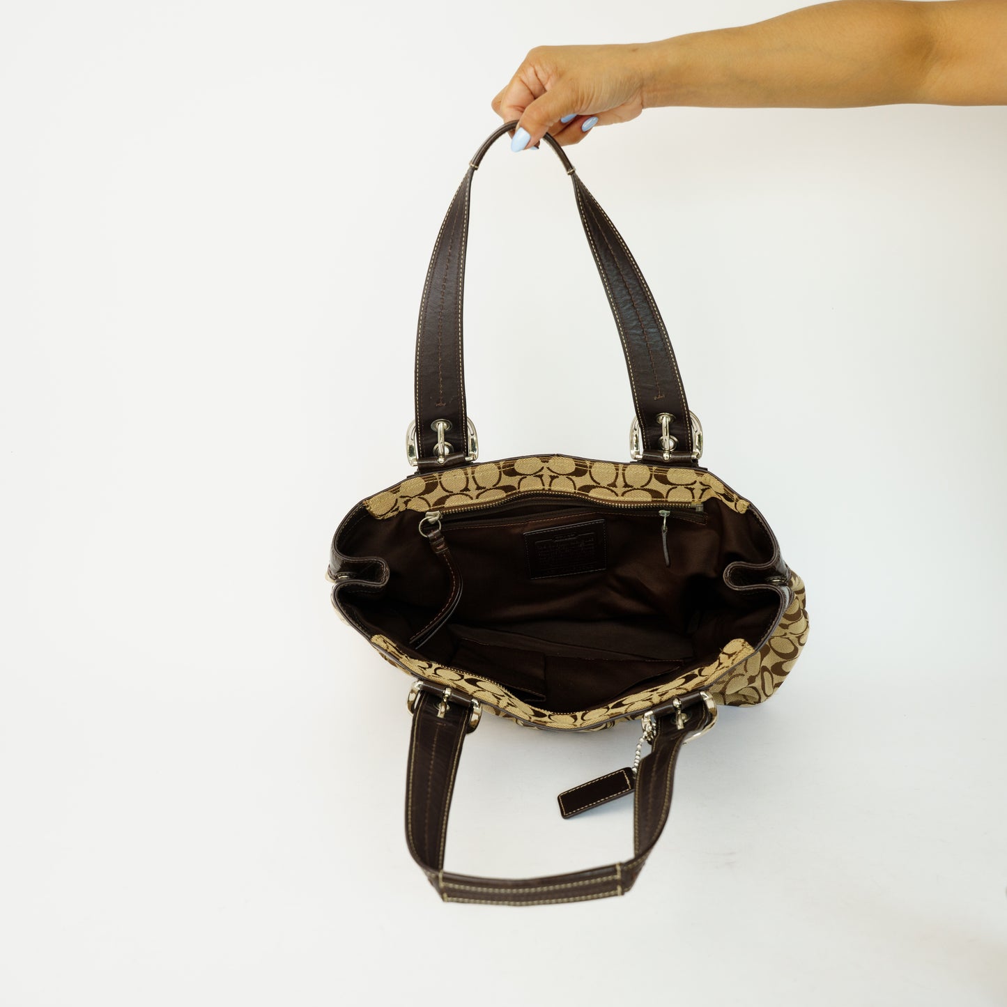 Coach Vintage Soho Pleated in Brown Signature Canvas 090626G03