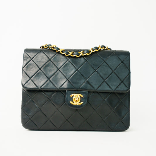 Chanel Classic Flap Mini Square in Black Lambskin with 24K Gold Hardware 090626G01