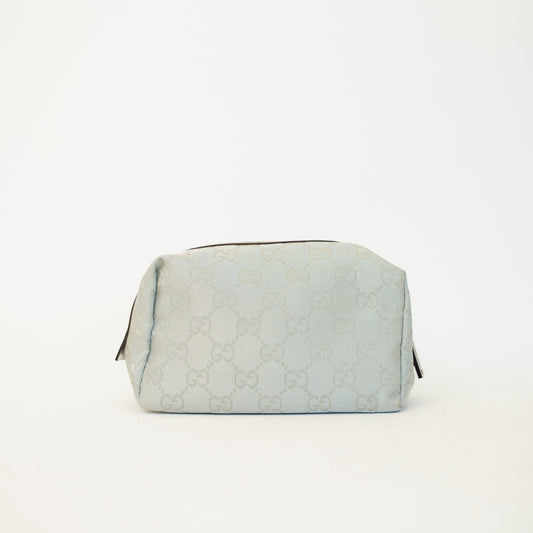 Gucci Cosmetic Makeup Pouch in Metallic Silver 090626G05
