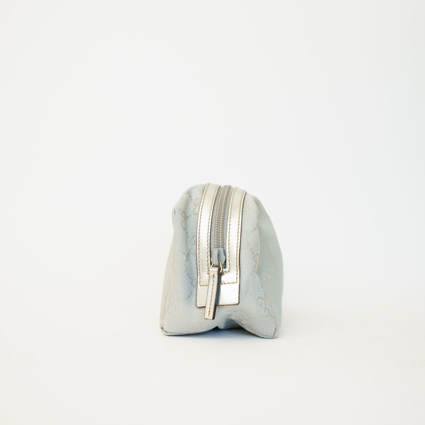 Gucci Cosmetic Makeup Pouch in Metallic Silver 090626G05