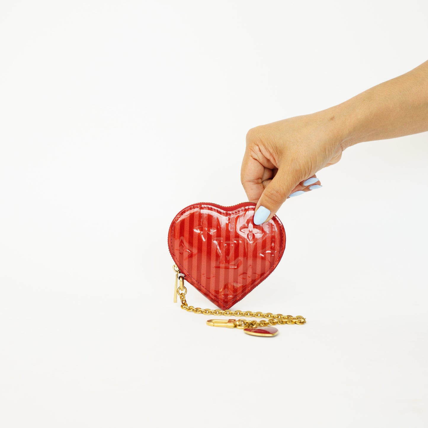 Louis Vuitton Vernis Rayures Coeur Heart Coin Purse 090626T12