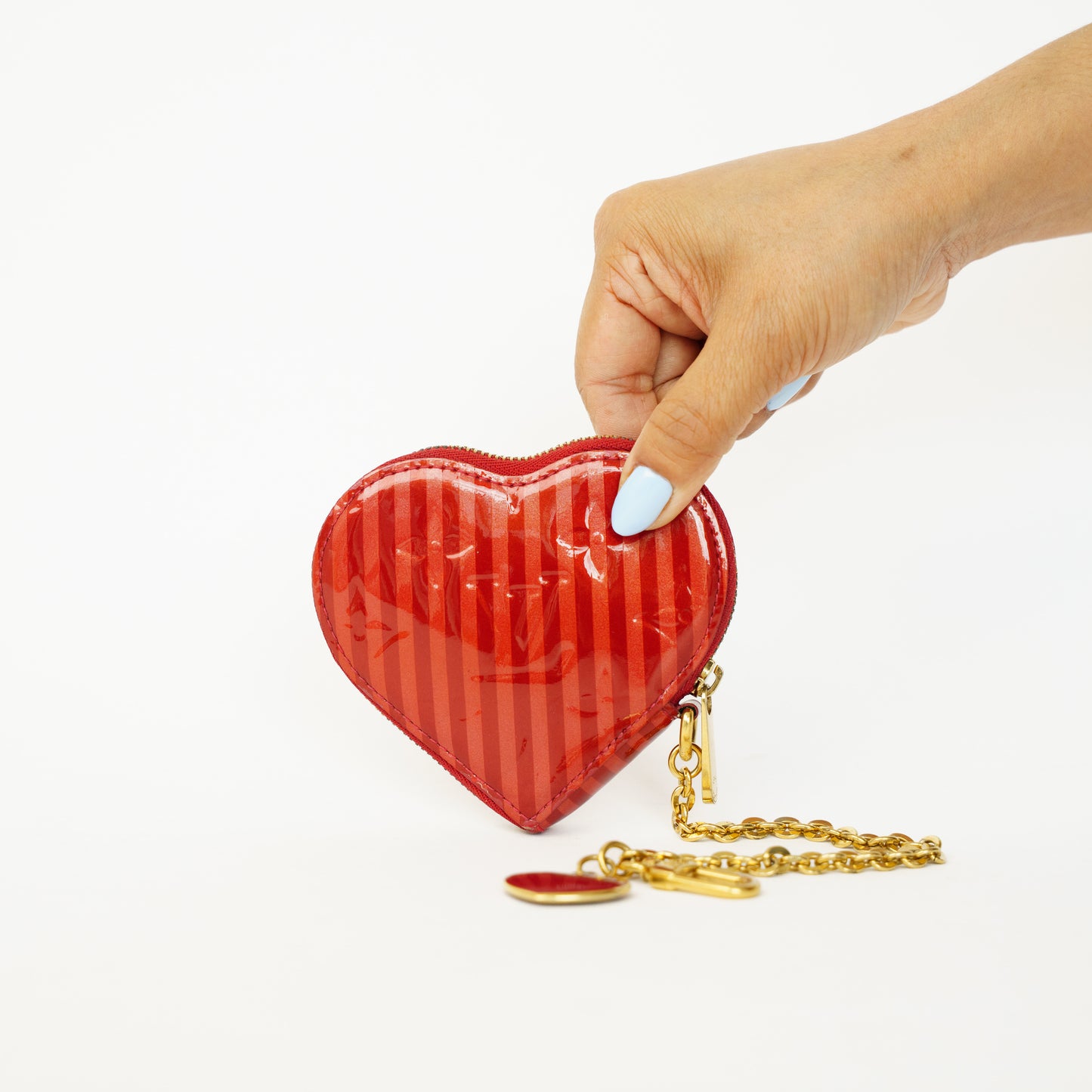 Louis Vuitton Vernis Rayures Coeur Heart Coin Purse 090626T12