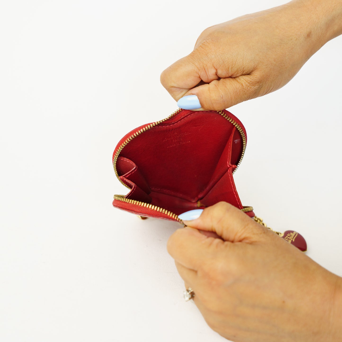 Louis Vuitton Vernis Rayures Coeur Heart Coin Purse 090626T12
