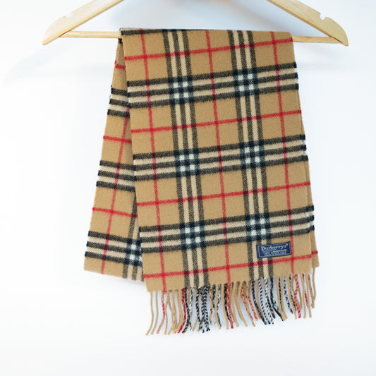 Burberry Lambswool Beige Check Scarf 111225B30