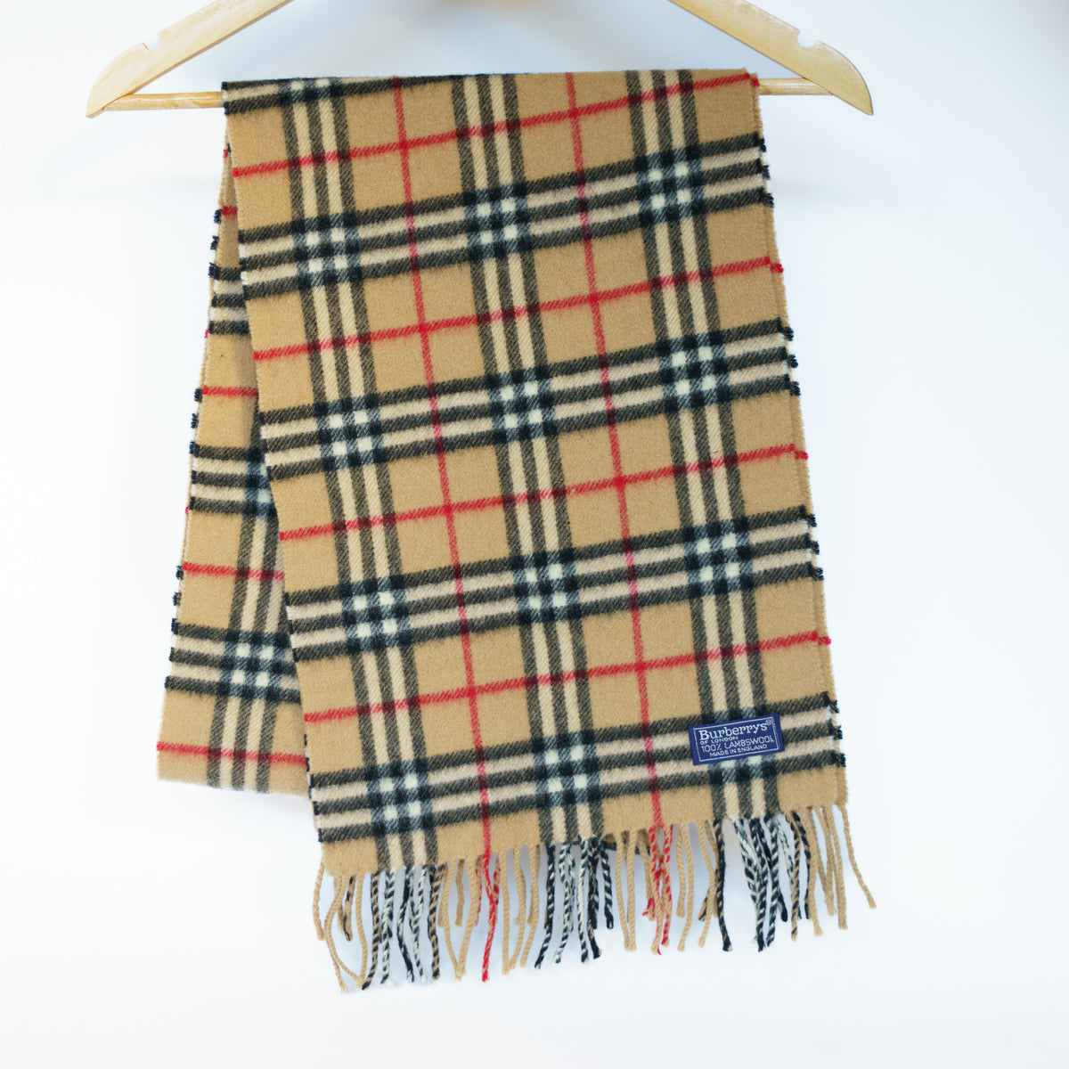 Burberry Beige Check Scarf Wool 111225B32