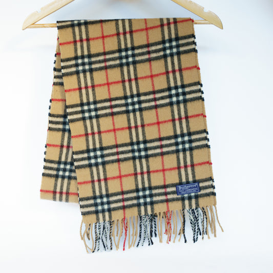 Burberry Beige Check Scarf Wool 111225B32