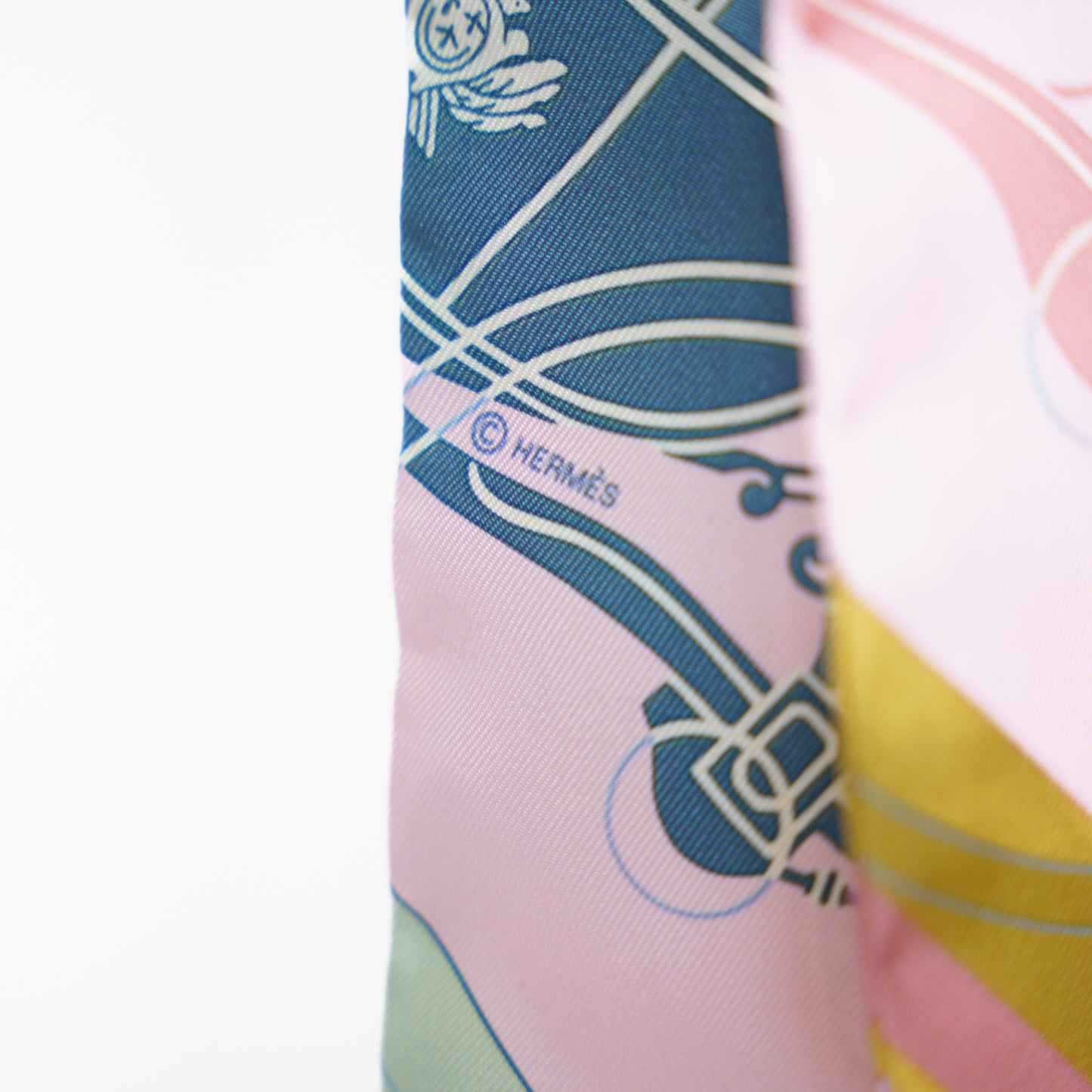 Hermes Twilly Ex-Libris Marble Silk Twilly Scarf 111225B31