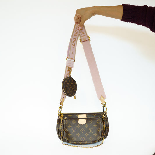 Louis Vuitton Multi Pochette Accessoires Bag in Monogram Canvas in Rosa Chiaro Interior 101225B03