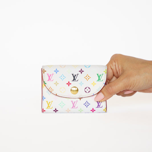 Louis Vuitton Business Card Holder X Takashi Murakami in Multicolor Blanc 111225B07